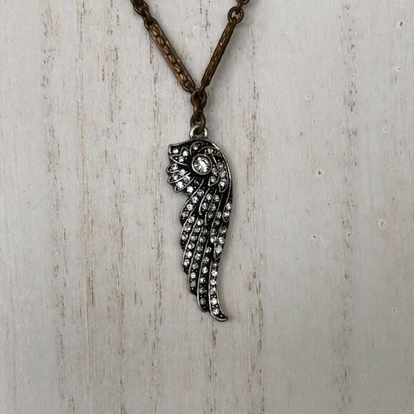 Lulu Frost Crystal Wing Necklace - Picture 3 of 9